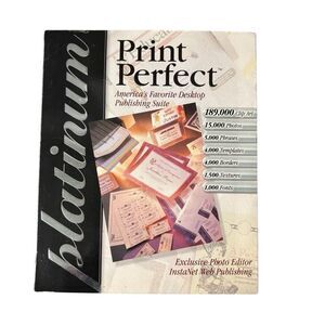 Print Perfect Platinum Windows 98SE/ME/2000/XP Desktop Publishing Suite *NOS*